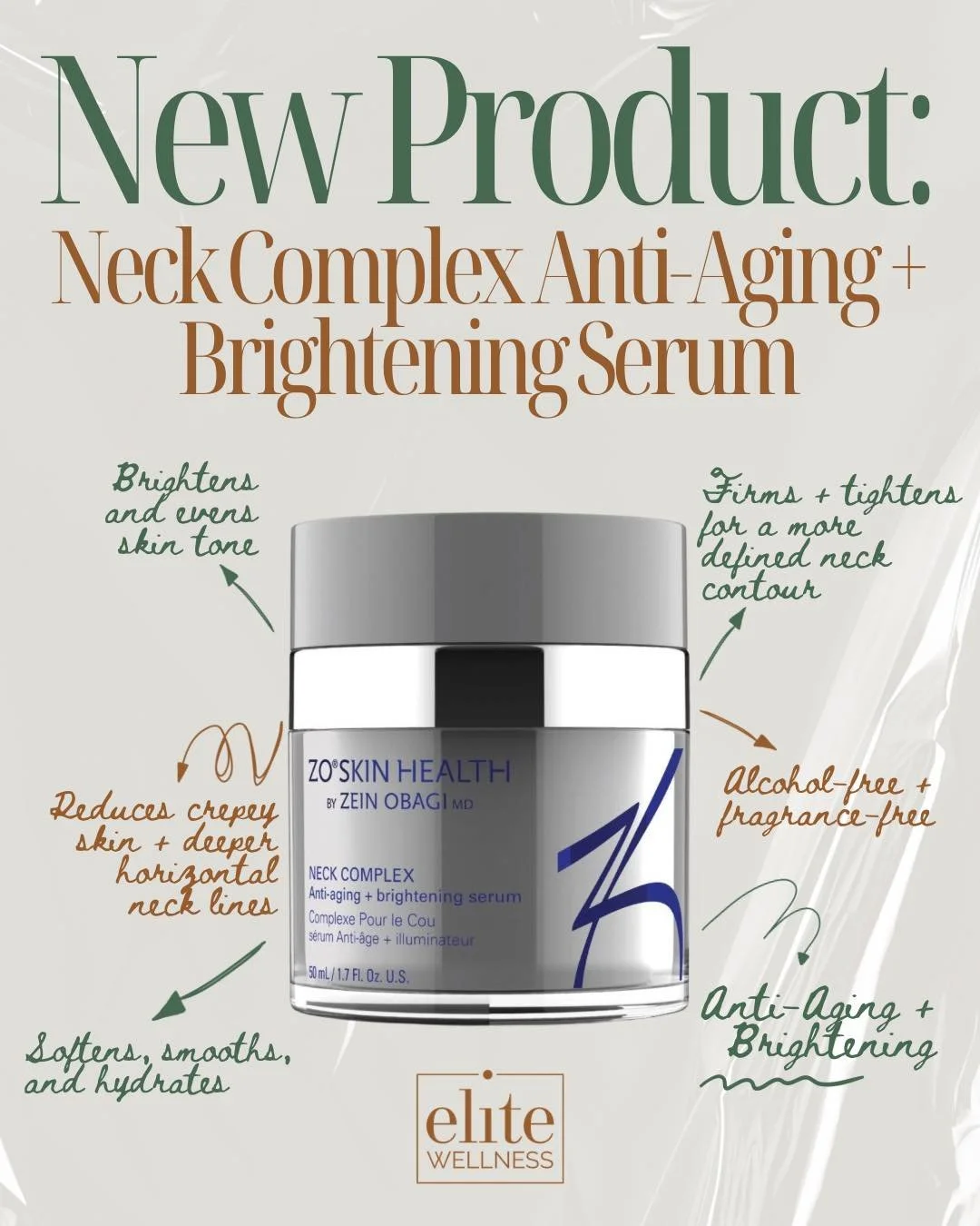 Introducing our NEW Neck Complex Anti-Aging + Brightening Serum! ✨

Your neck + d&eacute;collet&eacute; deserve just as much love as your face and this powerhouse formula delivers visible transformation where it matters most.

✨ What it does:
&bull; 