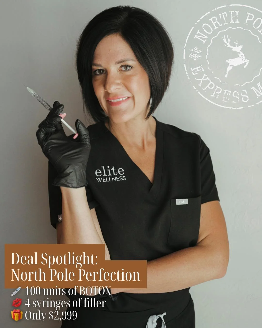 ✨ Deal Spotlight: North Pole Perfection ✨
This is the holiday transformation bundle everyone is talking about:

💉 100 units of BOTOX
💋 4 syringes of filler
🎁 Only $2,999

Whether you&rsquo;re wanting a refreshed mid-face, lip and chin balancing, o