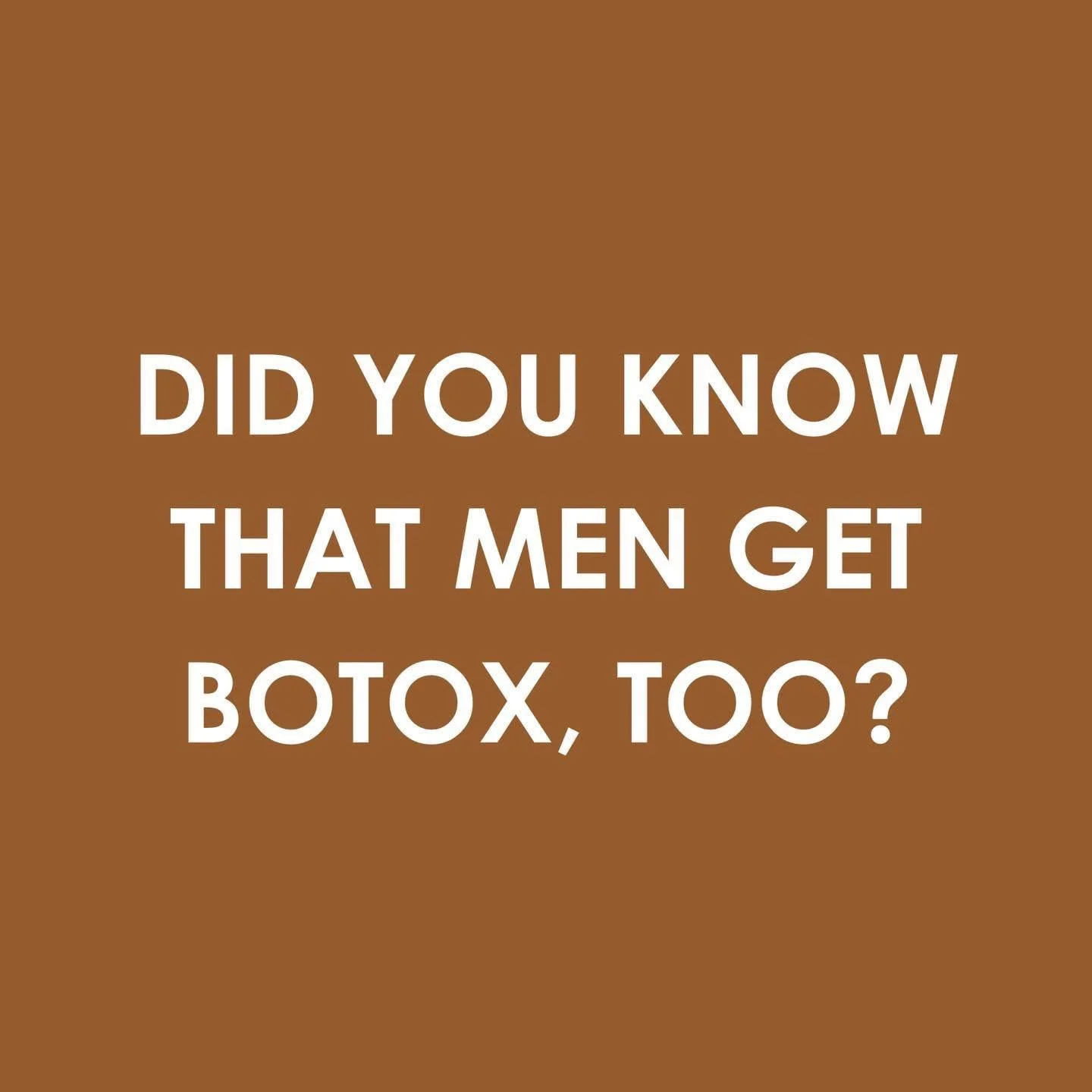 Guys, noticing a few extra lines popping up lately?

If you&rsquo;re noticing deeper forehead lines, those &ldquo;11&rdquo; lines between your brows, or tension headaches that just won&rsquo;t quit&hellip; Botox might be the quick refresh you didn&rs