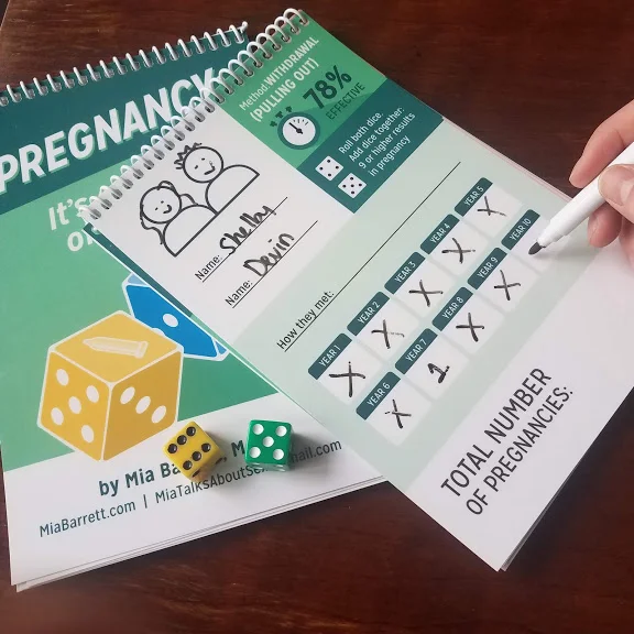 Pregnancy ITs a Roll of the Dice dry erase playbook.jpg