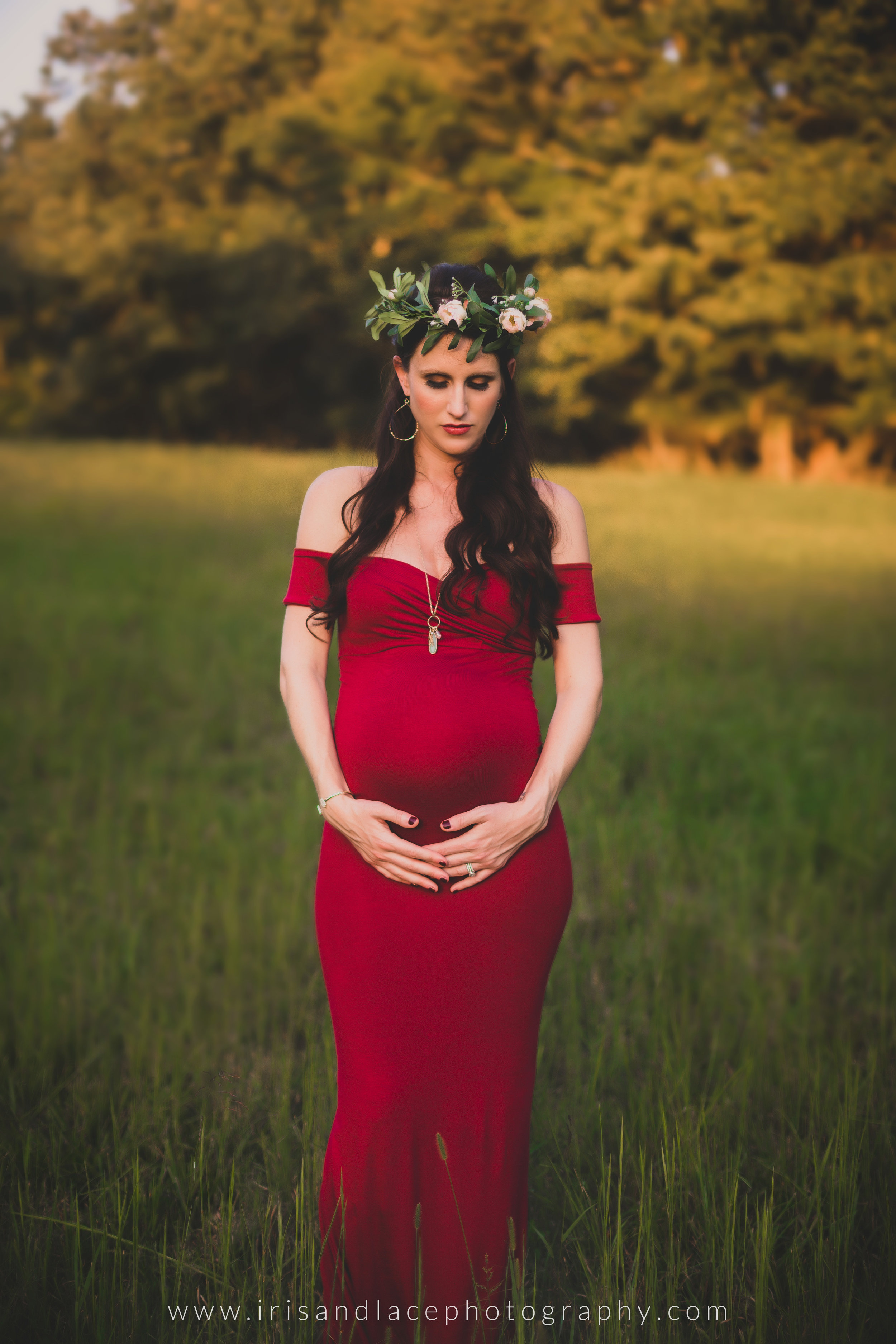 Red Dress Maternity Mother 