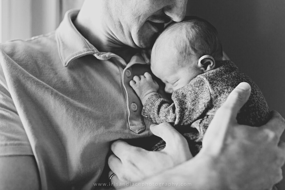 Father and Son Lifestyle Newborn Session