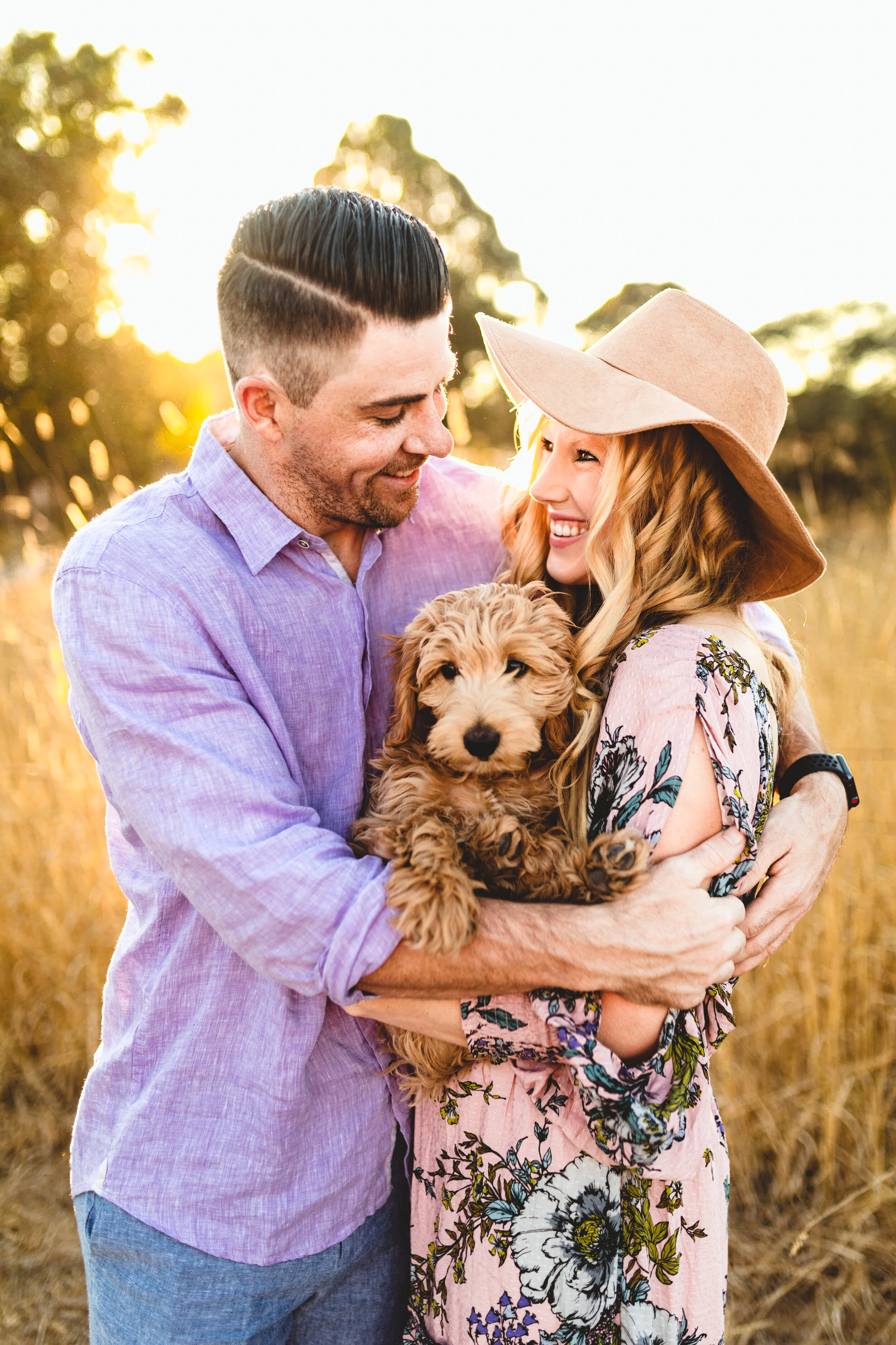 Goldendoodle puppy in family photos |  Silicon Valley family photographers