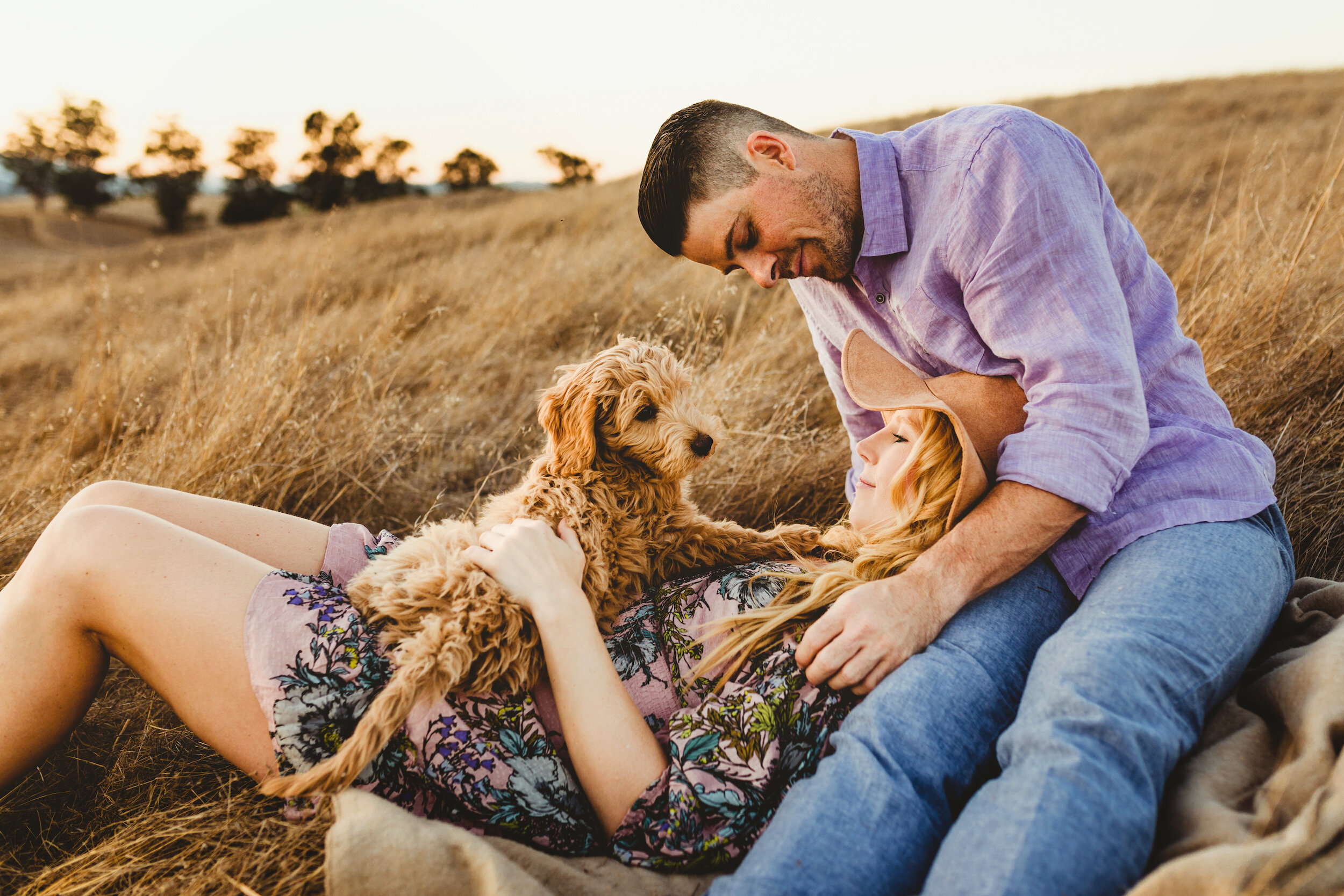 Engagement photos with puppy  |  Bay Area Photographers