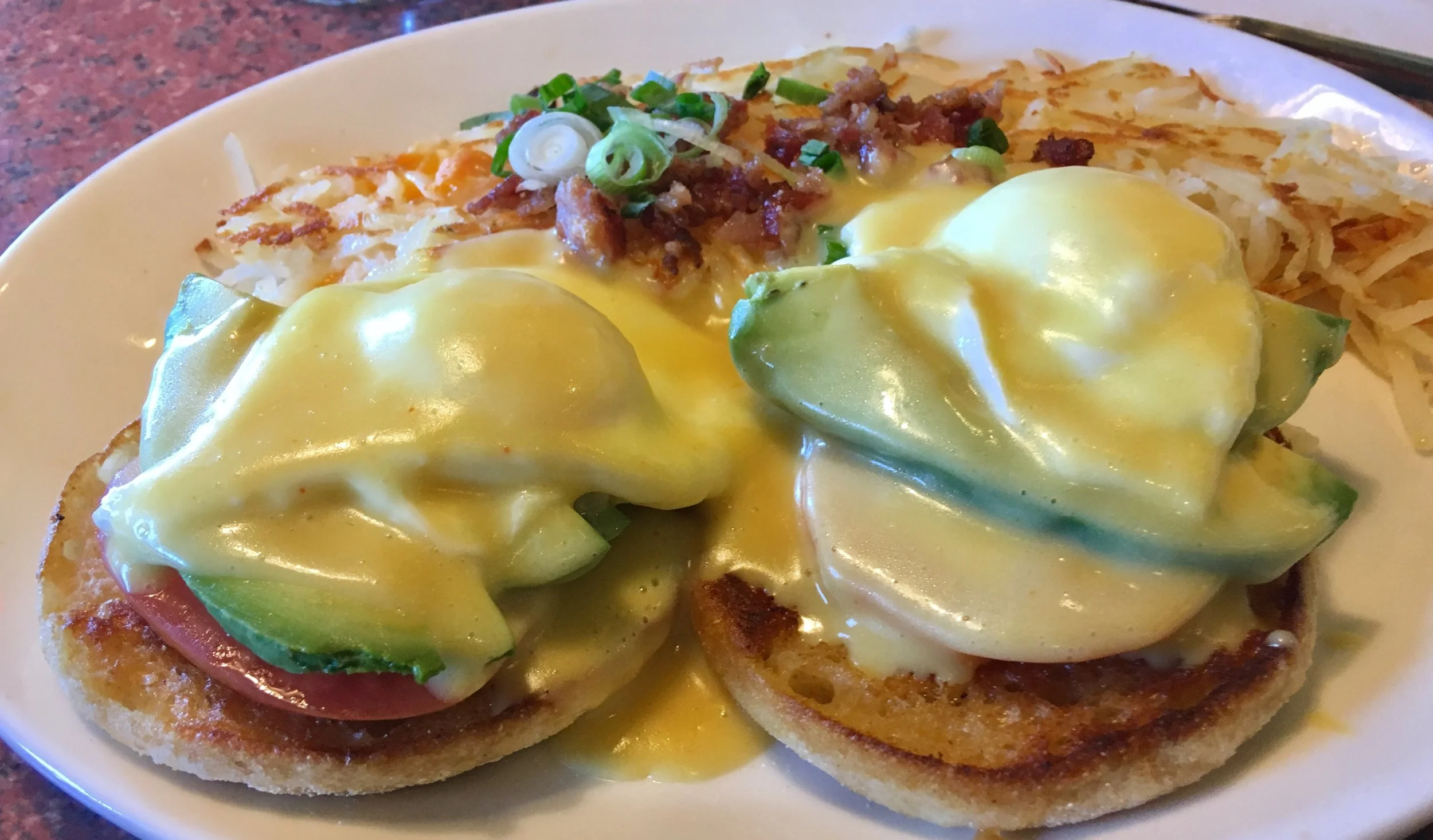 Avocado and Tomato Eggs Benedict