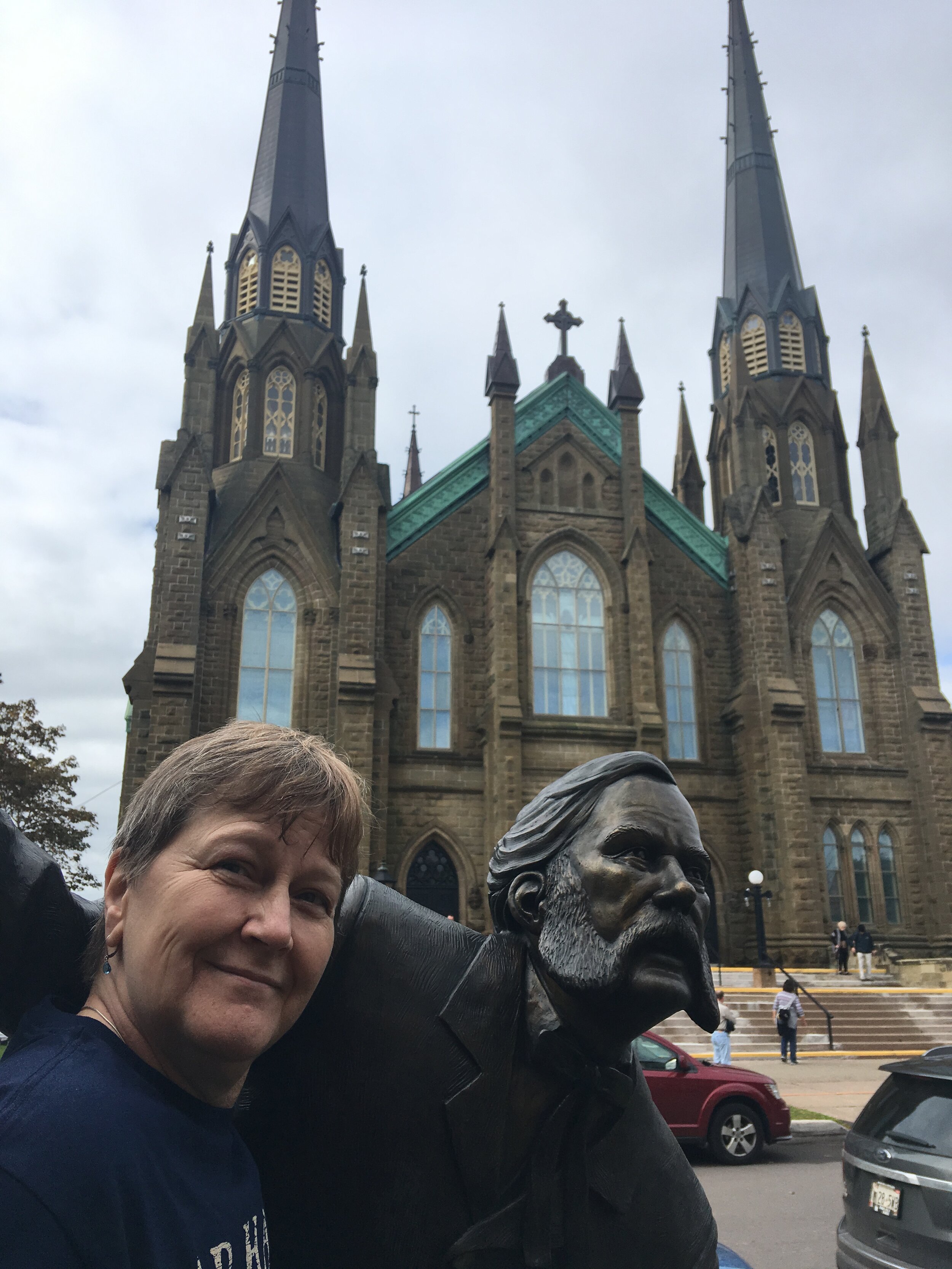 Sandy with John Hamilton Gray in front of St. Dunstan's Basilica Cathedral
