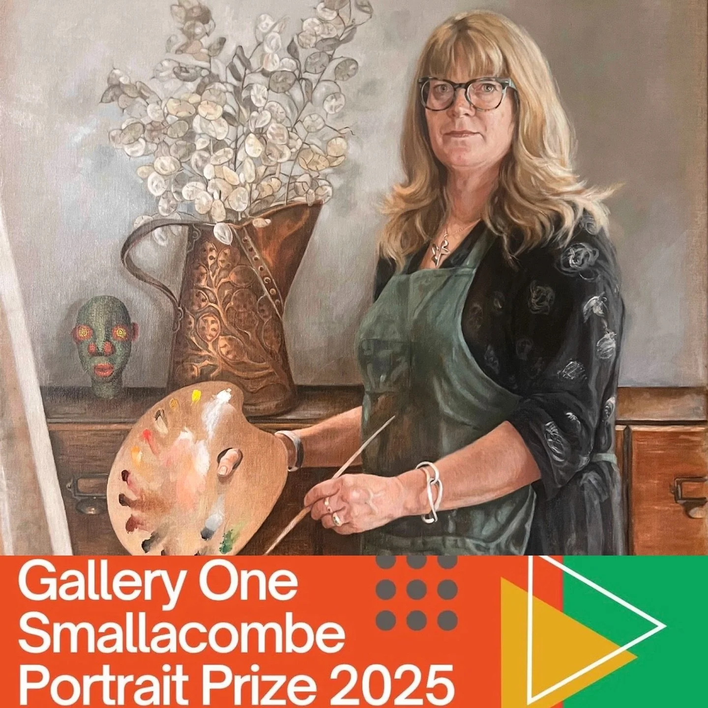Delighted to be a finalist in the Gallery One Smallacombe Portrait Prize 2025. 

This show runs from Aug 30th to Sept 24th at Gallery One, Mitcham SA

This self portrait was painted from life in my dining room, which doubles as a studio. I&rsquo;ve i