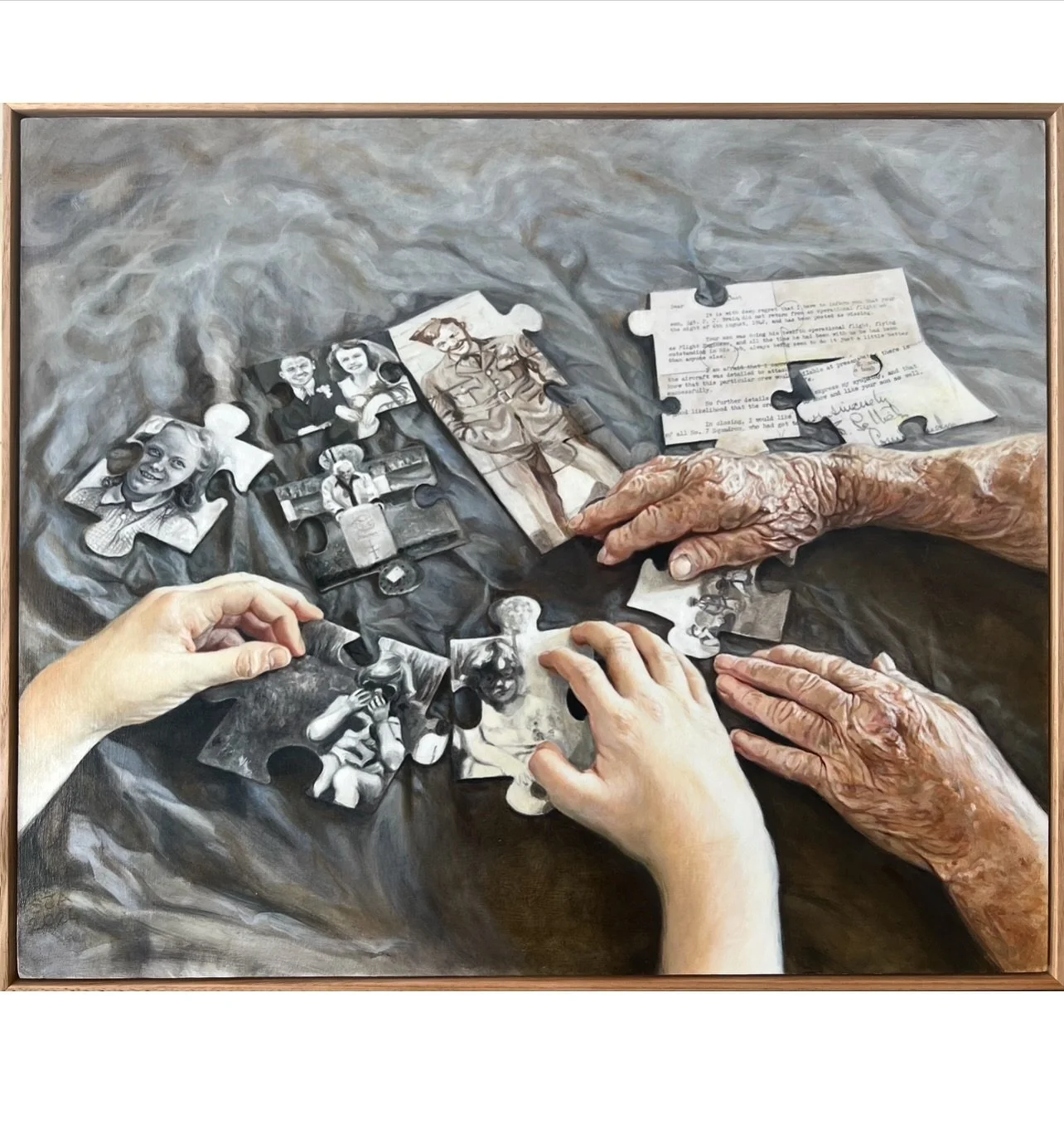 The making of a painting&hellip;..from the very first lines, all the way through to winning the Kennedy Prize 2025!

Artists statement:

This work depicts my mother Diana doing a jigsaw with my son Sam. The mis-matched pieces show Diana&rsquo;s fathe