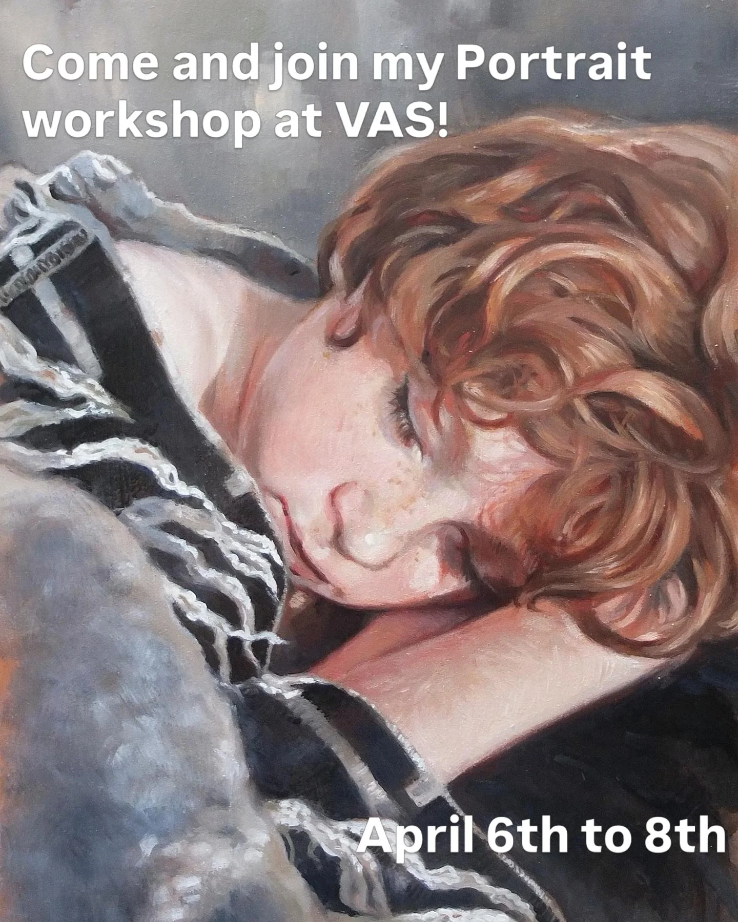 I&rsquo;m running a three day portrait painting workshop at the Victorian Artists Society from April 6th to 8th, 10am to 3.30.

We will have a live model for all three days. 

Day 1 we will focus on drawing skills and will discuss sight sizing, cogni