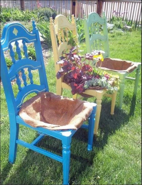 1st Annual Parking Lot Paint Party - Turn  Chairs into Garden Planters