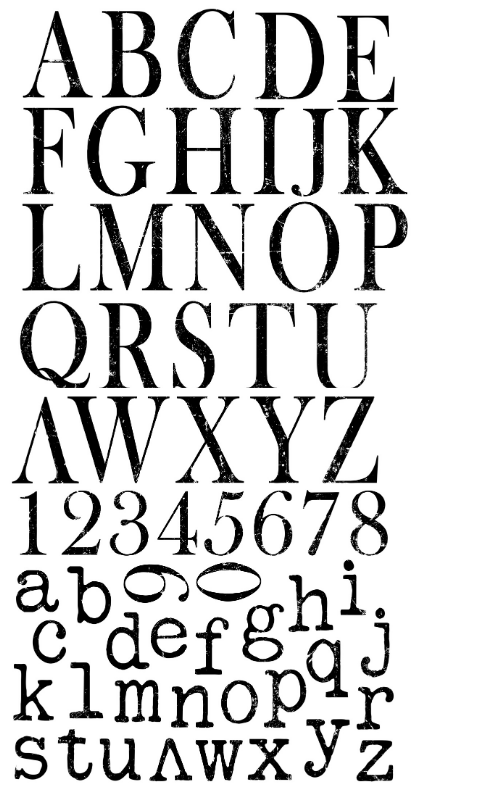 Typesetting -  2 Sheets -  12 x 12 Decor IOD Stamps