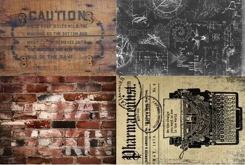 Industrial Project Blocks -  Roycycled Decoupage Papers