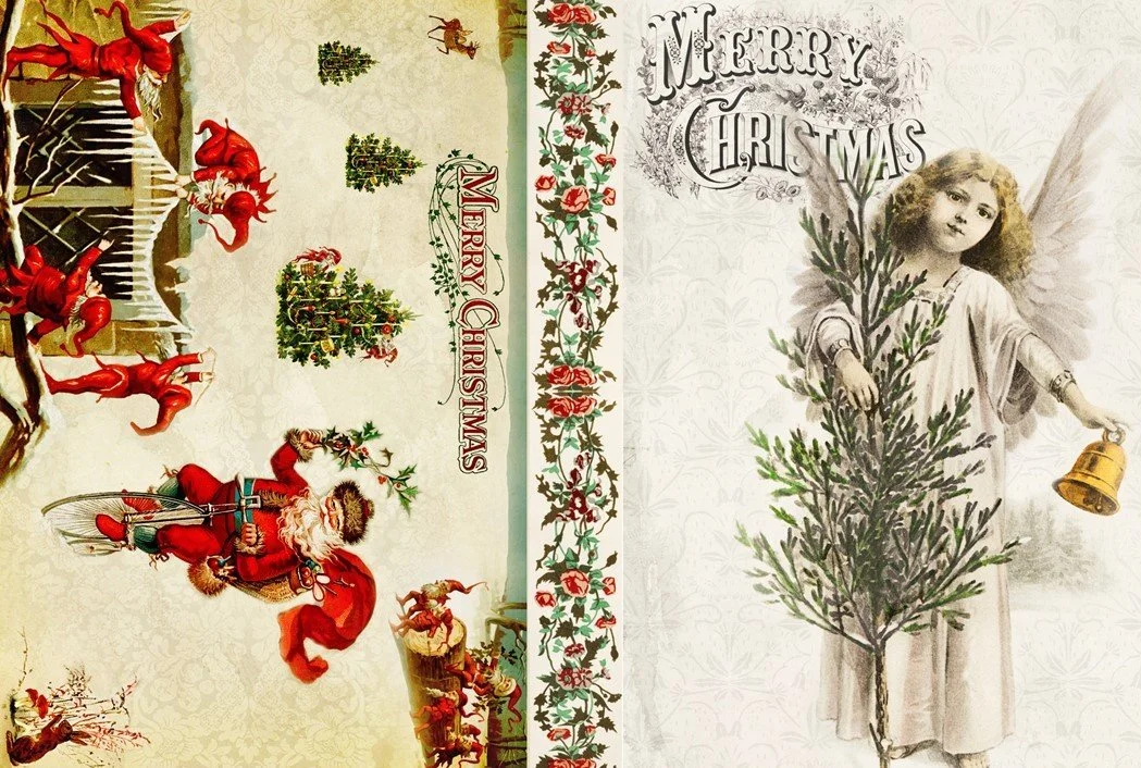 ROY 76 - RETIRED - Christmas Blocks D -  Roycycled Decoupage Papers *R - Limited