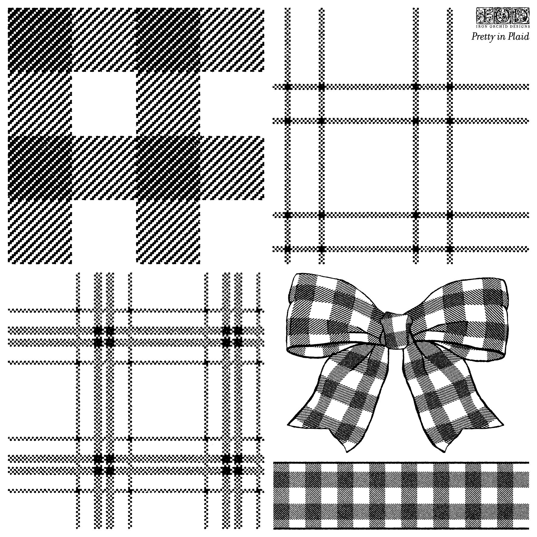 Pretty in Plaid - Retired Q3 2022 - 12 x 12 Decor IOD Stamp - Sheet