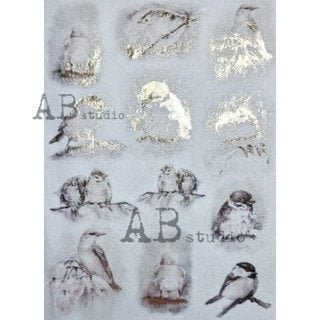 Decoupage Glided Rice Paper-AB Studios Birds on Branches  ∙ Decoupage Paper