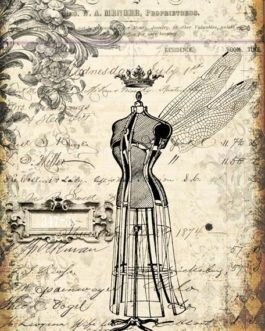 Grunge Dressform  - Roycycled Decoupage Papers - Dollar Shipping Available