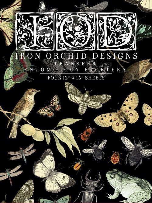 IOD Entomology Transfer (4 pages of 12 x 16 pages) Butterflies Birds Iron Orchid Design - 1.00 shipping available