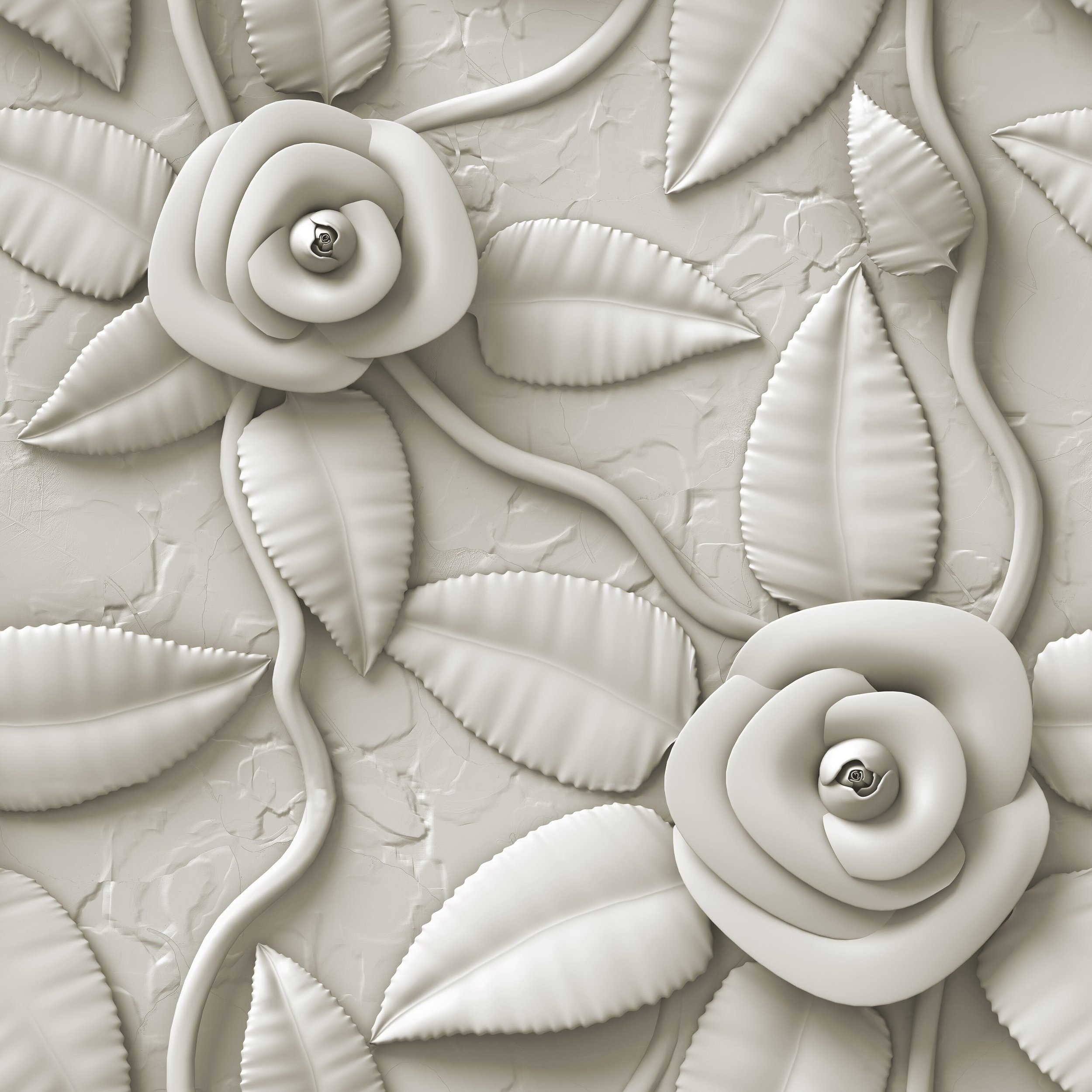MINT White Flower Tissue Paper (Mint by Michelle) - (3 Sheets - 13.8" x 13.8" inches) 1.00 Shipping Available Decoupage Paper