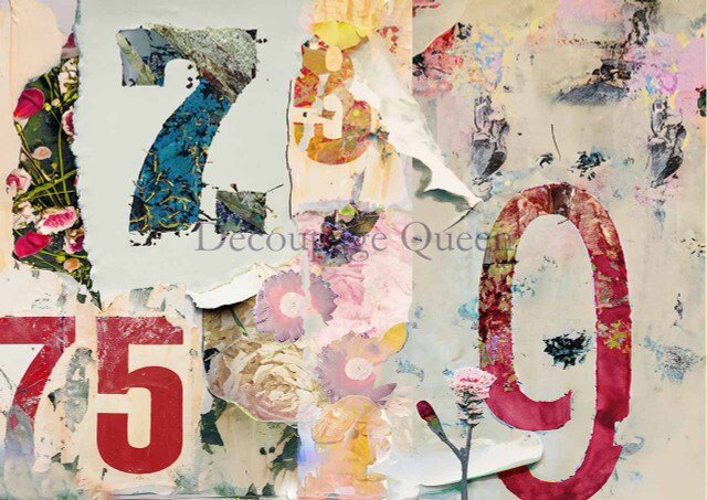 NEW Release Decoupage Rice Paper-Andy Skinner Number Jumble ∙ Rice Paper Decoupage ∙ Decoupage Paper