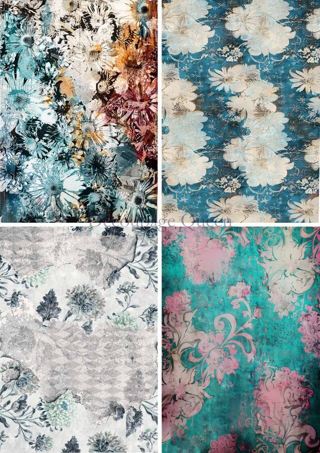 NEW Release Decoupage Rice Paper-Andy Skinner Floral 4 Pack ∙ Rice Paper Decoupage ∙ Decoupage Paper