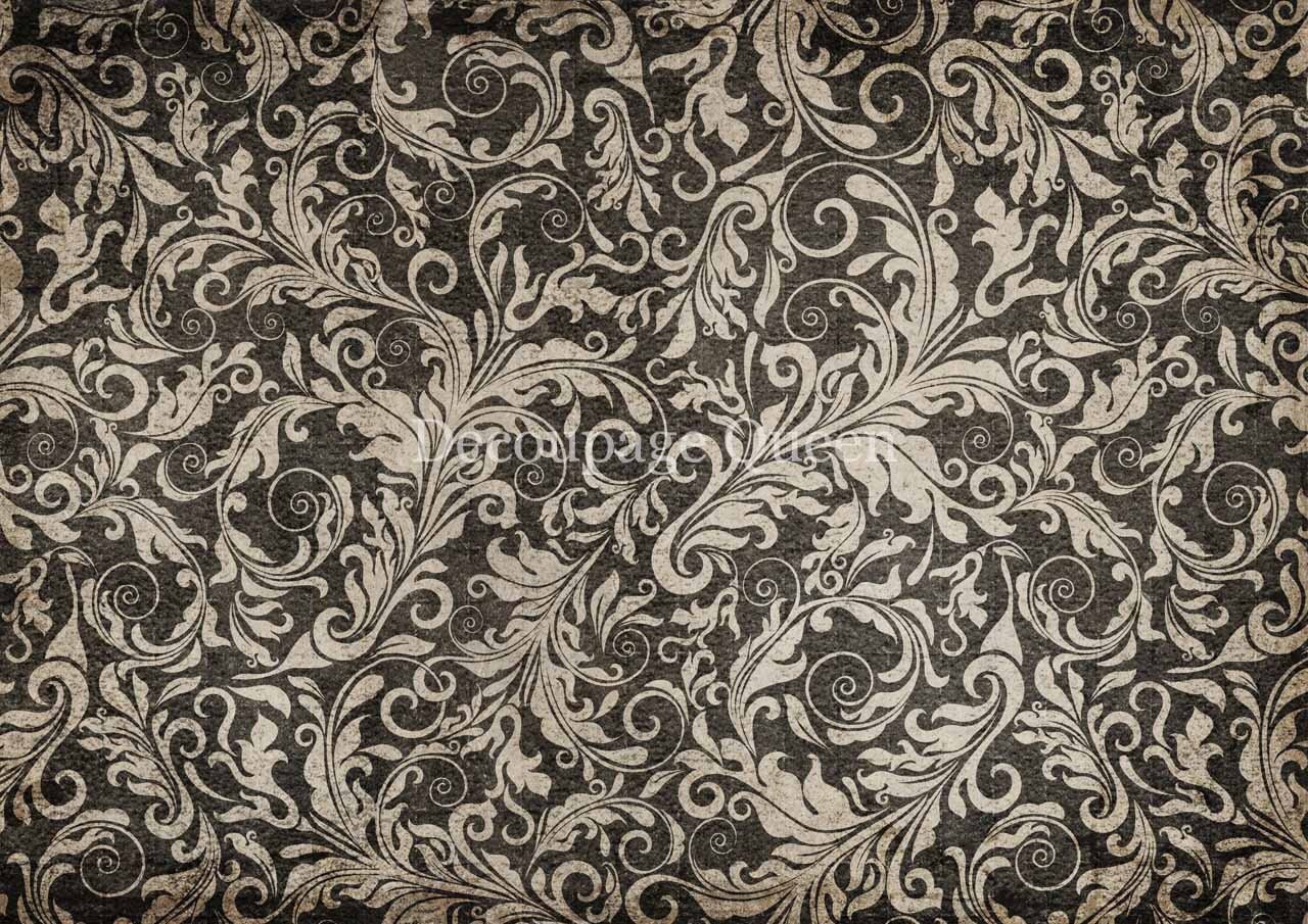Decoupage Rice Paper- Neutral Flourishes - Decoupage Paper background texture floral brown creme