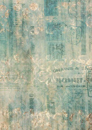 Decoupage Rice Paper-   Maison Bleu  - Decoupage Paper blue french core cottage script
