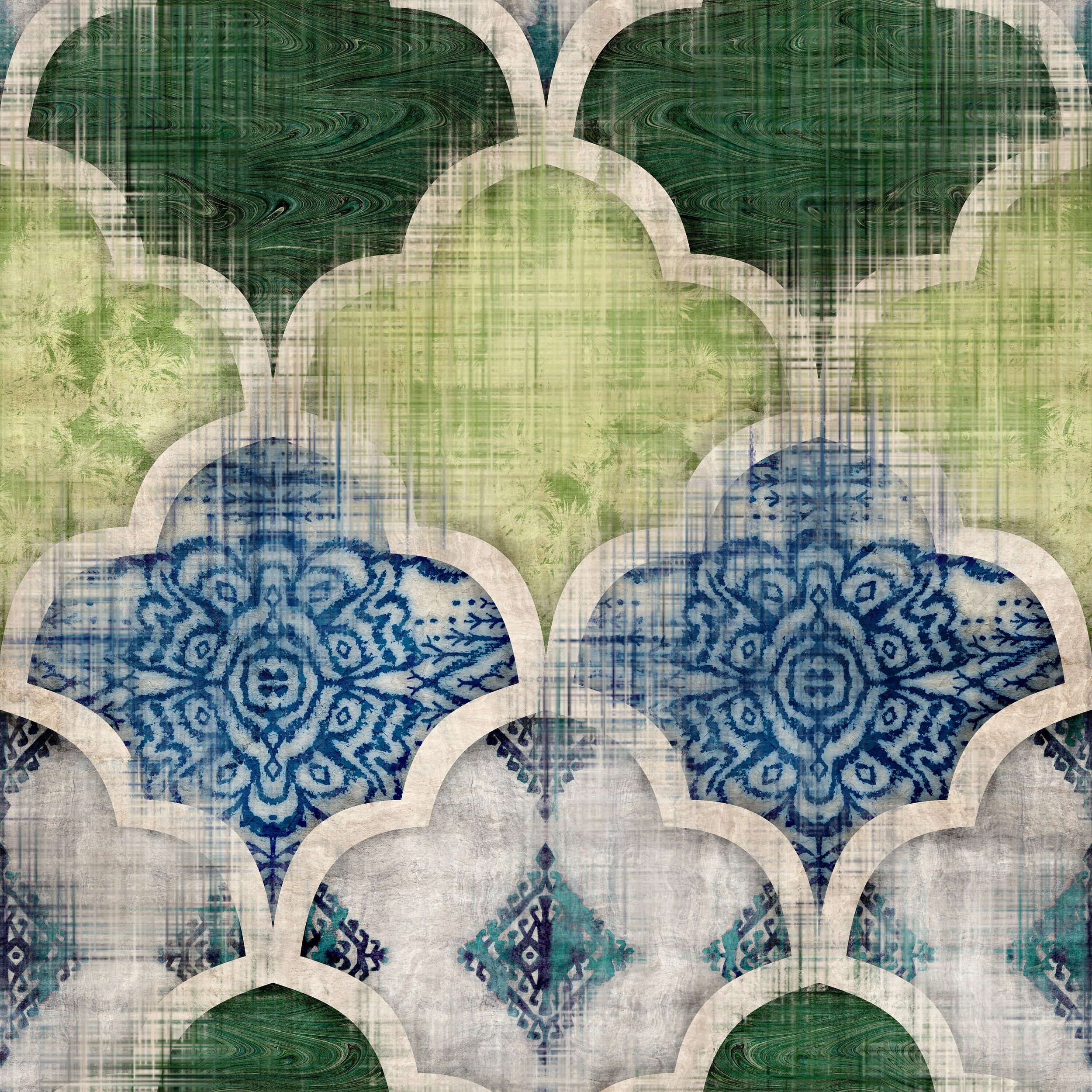 MINT Distressed Tile Tissue Paper (Mint by Michelle) - (3 Sheets - 13.8" x 13.8" inches) 1.00 Shipping Available