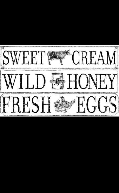 RETIRED - IOD Farm Fresh Signage Decor Transfer (24x33) Cream, Honey, Eggs, Cow - 1.00 shipping available