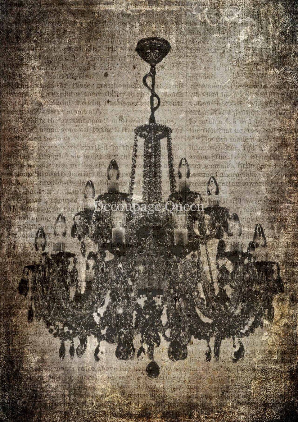 Decoupage Rice Paper-  Crystal Chandelier ∙ Decoupage Paper