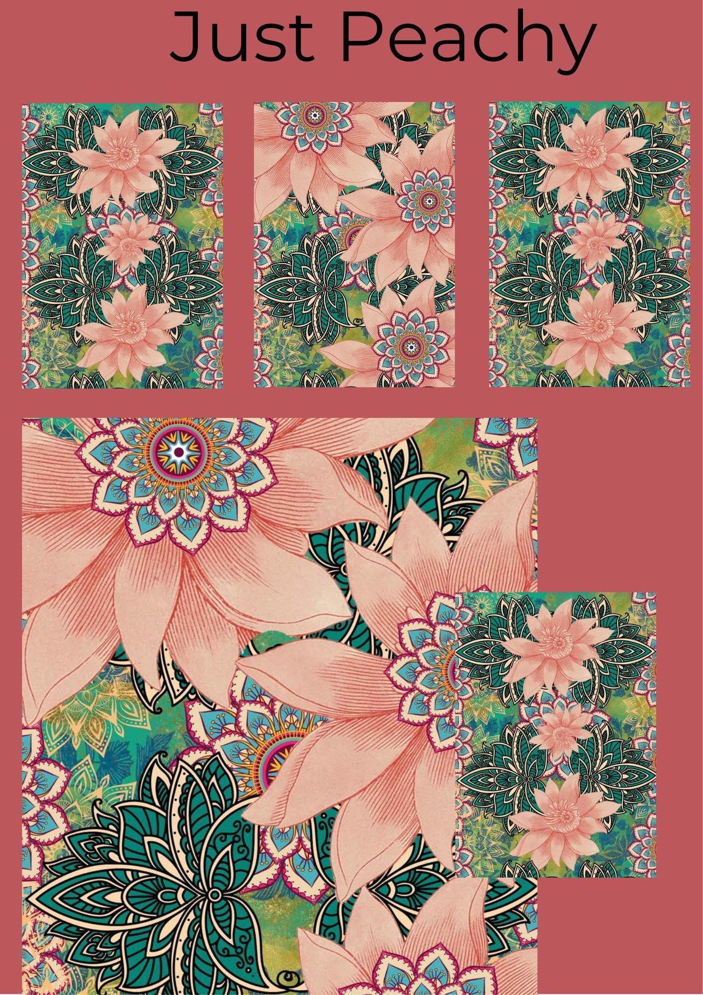 Just Peachy Decoupage Paper - 3 Sheets  (Made by Marley) - 1.00 Shipping Available