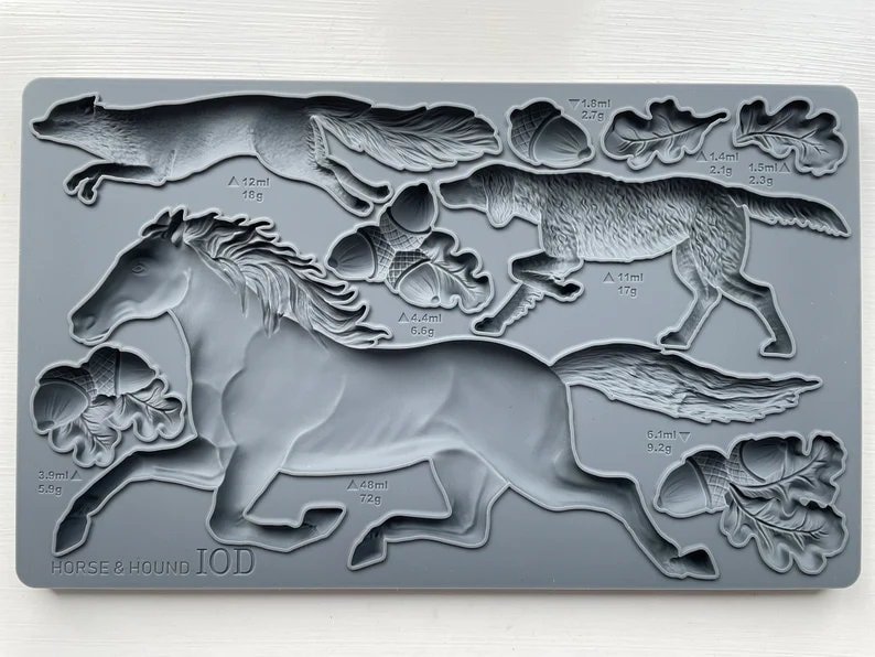 Horse and Hound - 6x10 Decor IOD Mould  - 1.00 shipping available