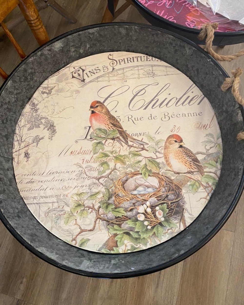 June 19 - Wed (11:00 am - 1:15 pm) - ALL SUPPLIES INCLUDED - Decoupage 101 - Custom Galvanized Tray Workshop