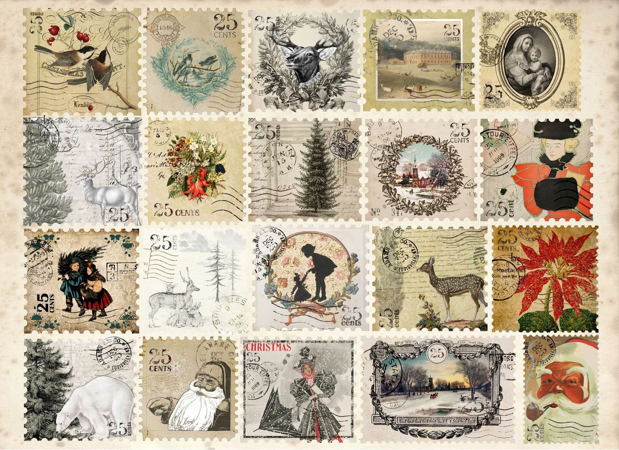NEW 2024 - Christmas Postage  - ROY 183 Roycycled Decoupage Papers