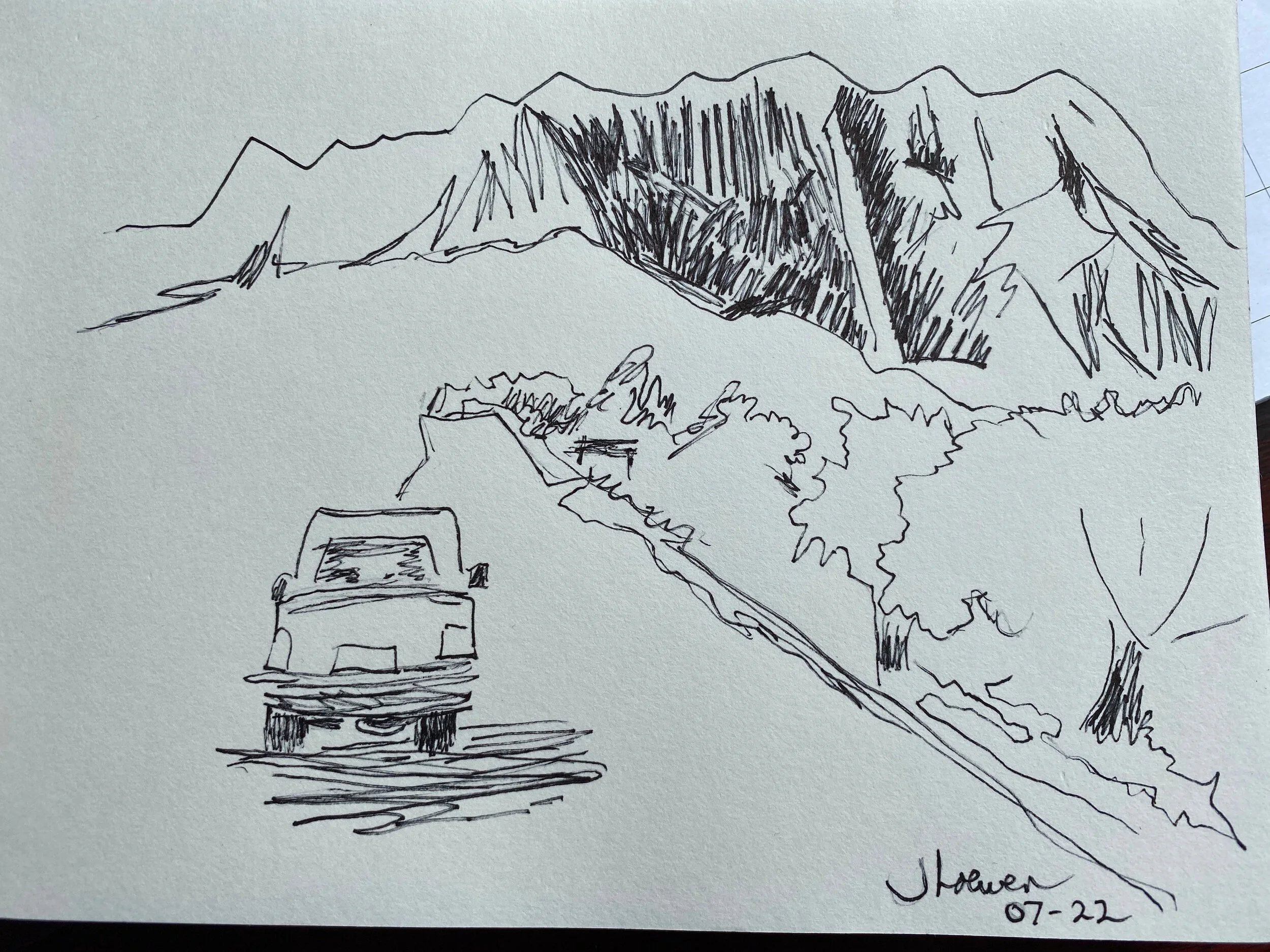 Farmer’s field. Watercolour landscape, Barrie, Ontario.