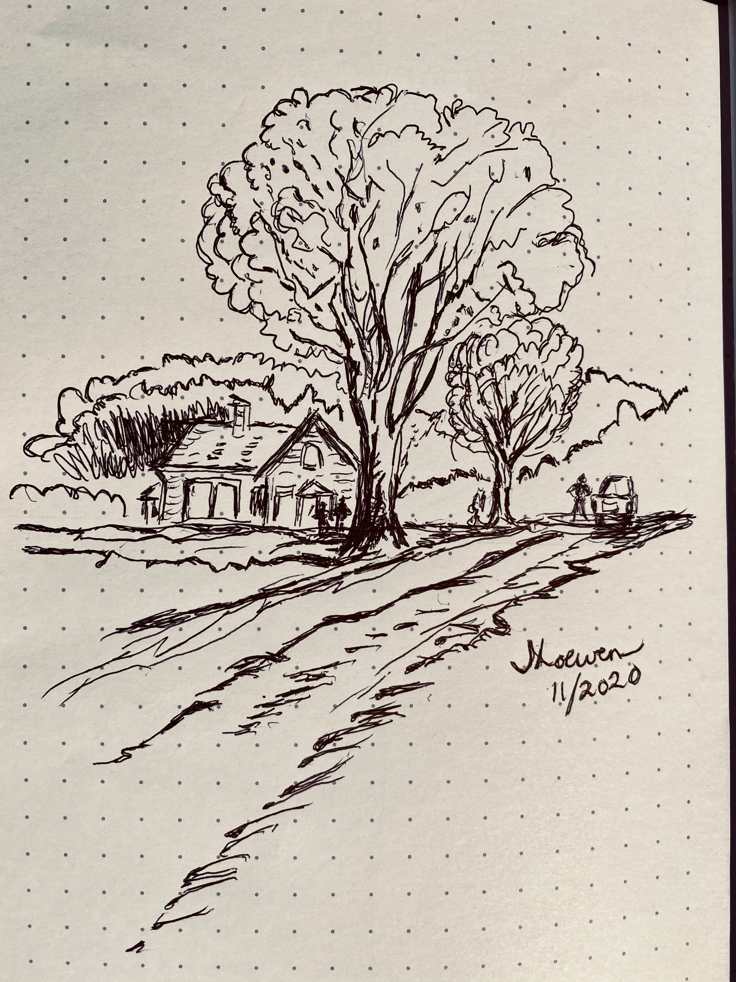 End of summer, pen landscape, Sebright, Ontario.