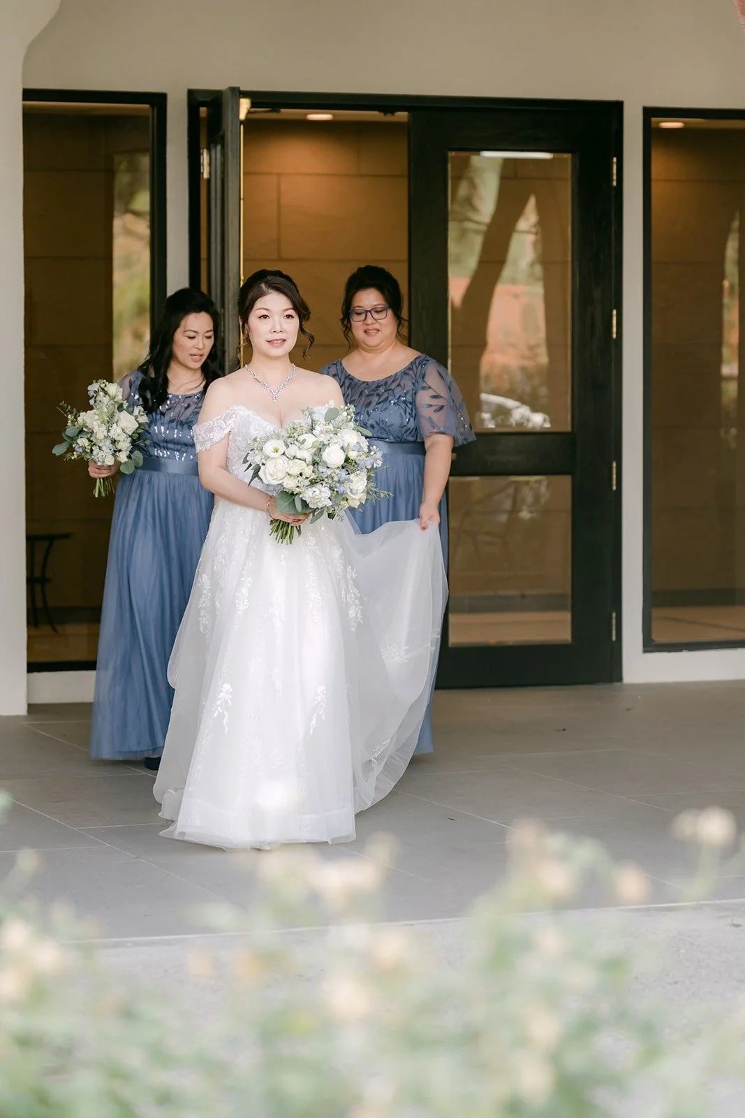 Sochi steps out with her bridesmaids for the first look at Sierra La Verne