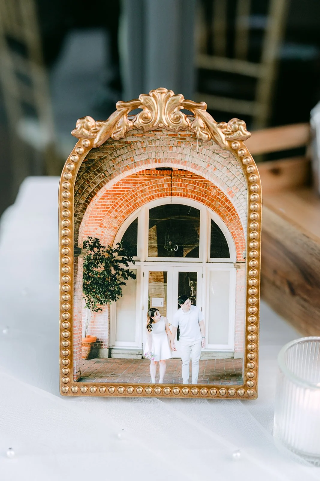 A framed photo of Judy and Joshua