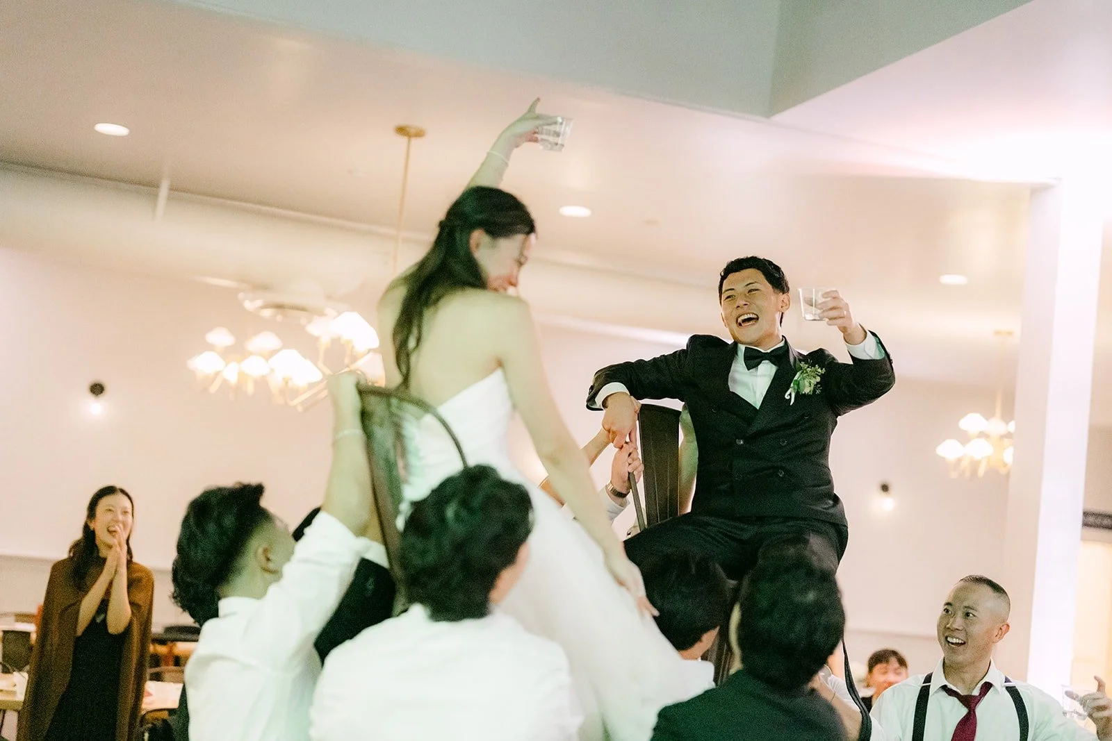 Jadee and Richard dancing in the middle of the crowd at The Harper, photographed by One and Only Production