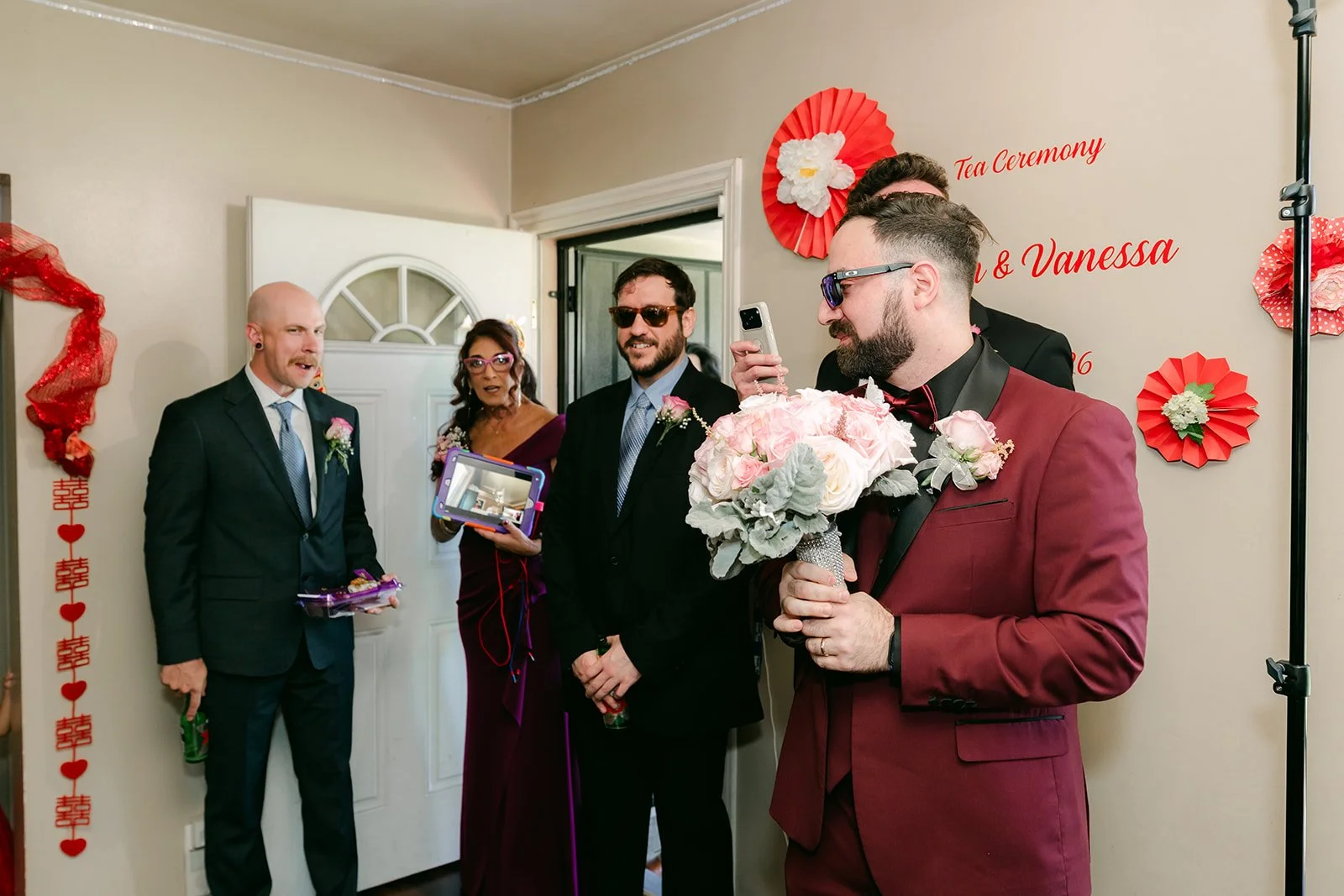 Ryan and his friends waiting for Vanessa inside, photographed by One and Only Production.