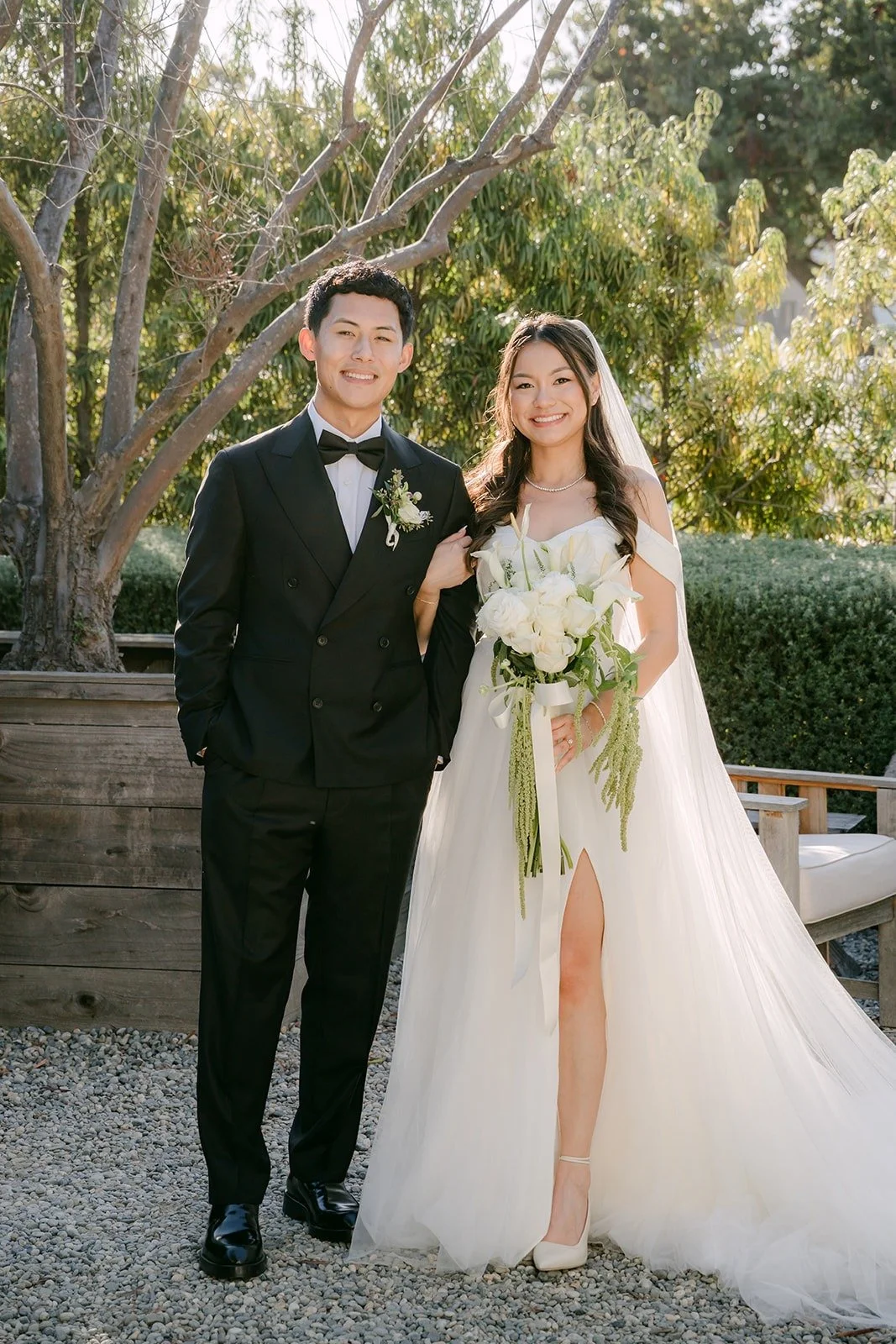 Jadee and Richard smiling together after the first look