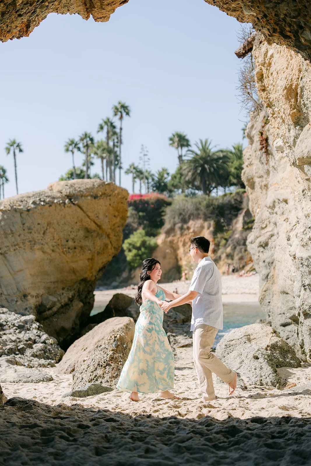 Constance and Lawrence framed by the rock arch.