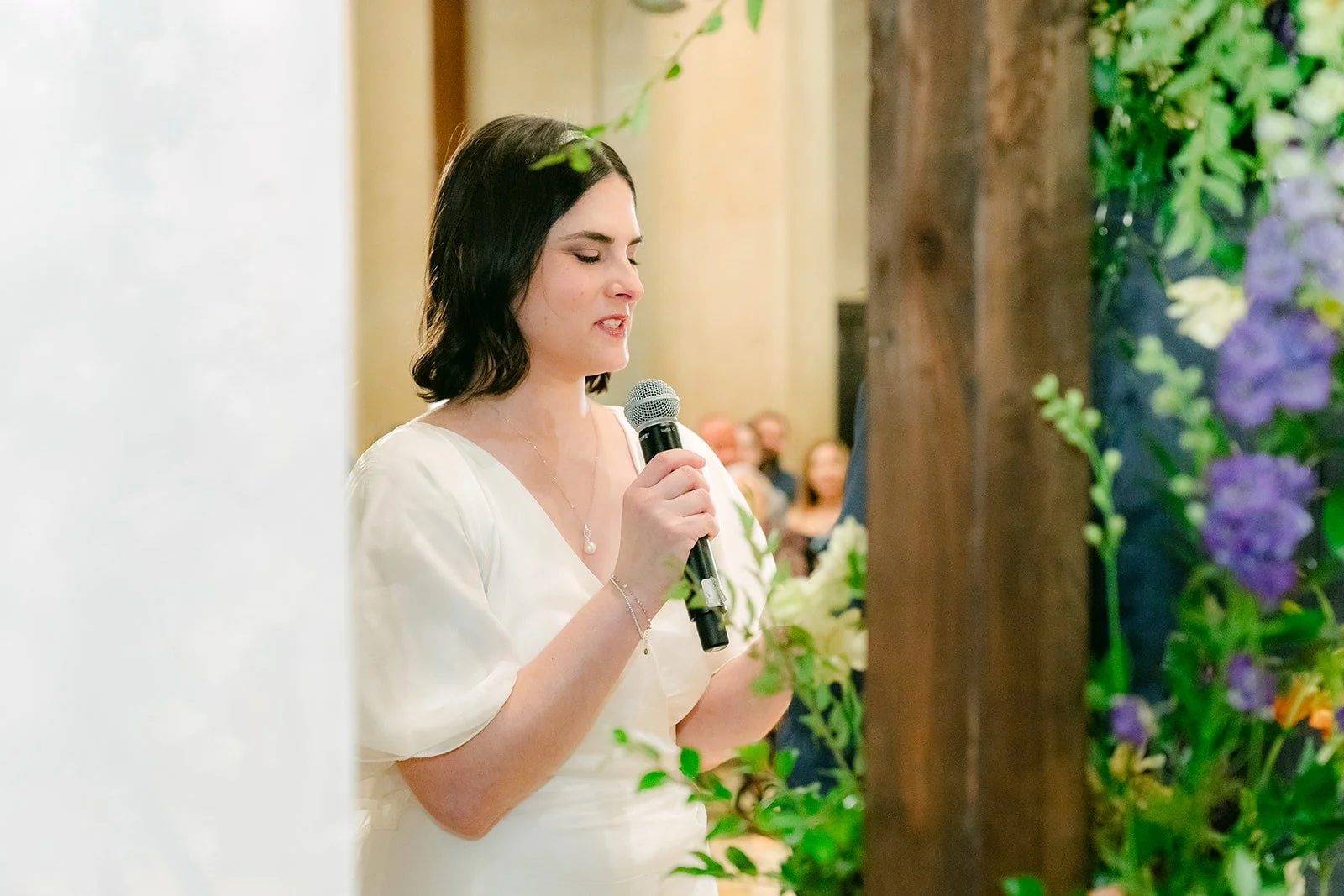 Jessie smiling during the ceremony