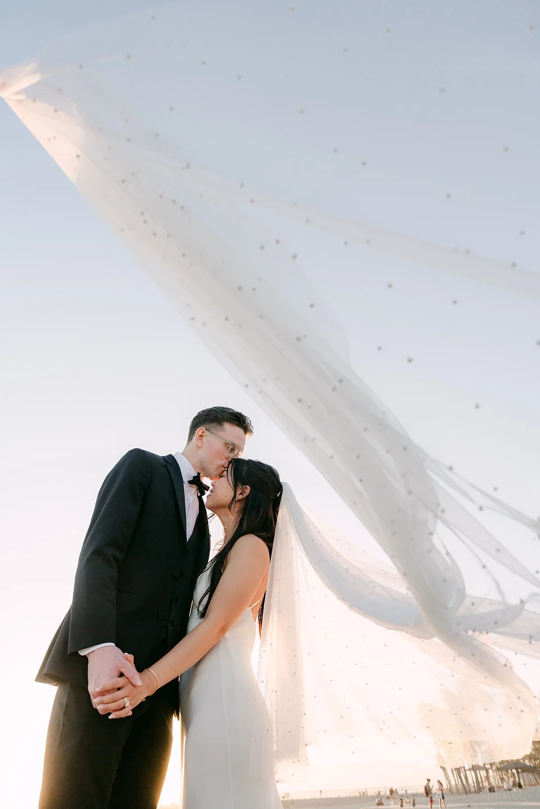 The pearl veil catching the breeze