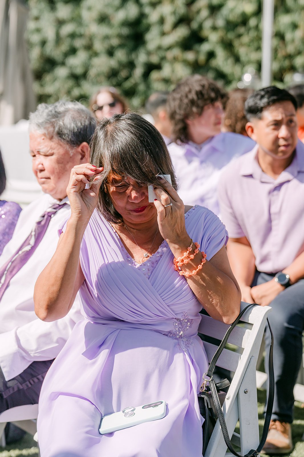 A guest wiping away tears