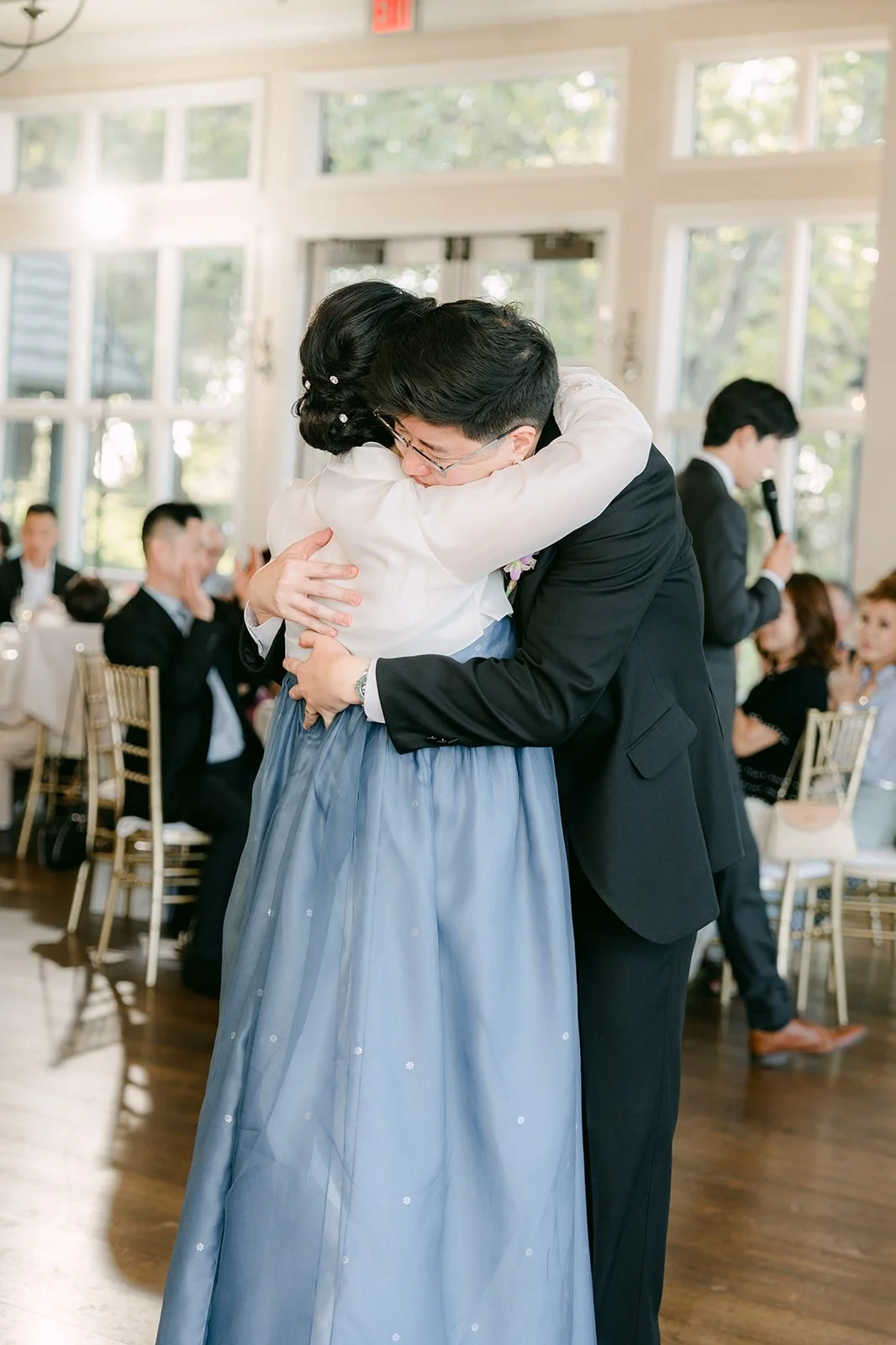 A hug at the end of the parent dances