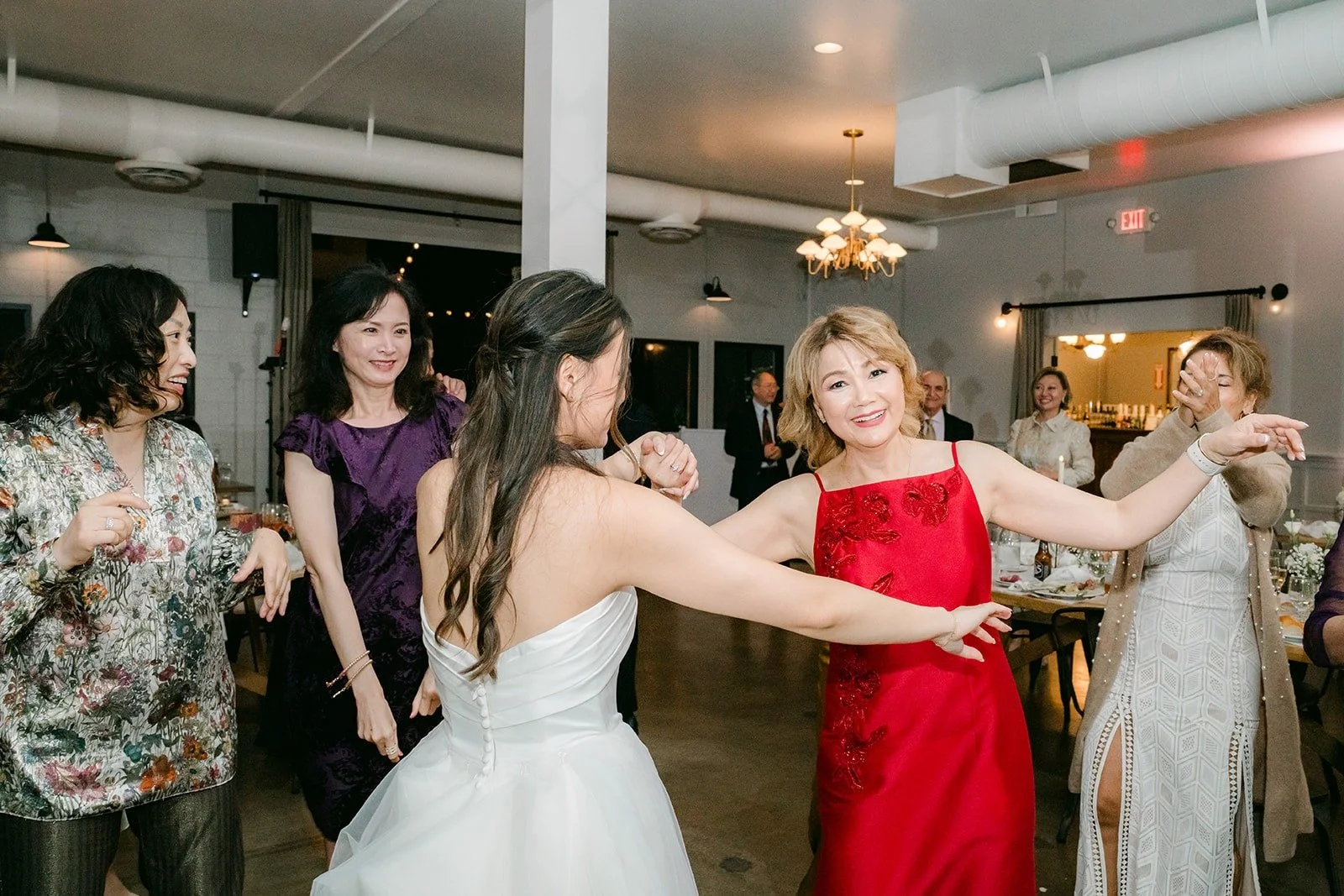 Jadee dancing with guests once the floor opened