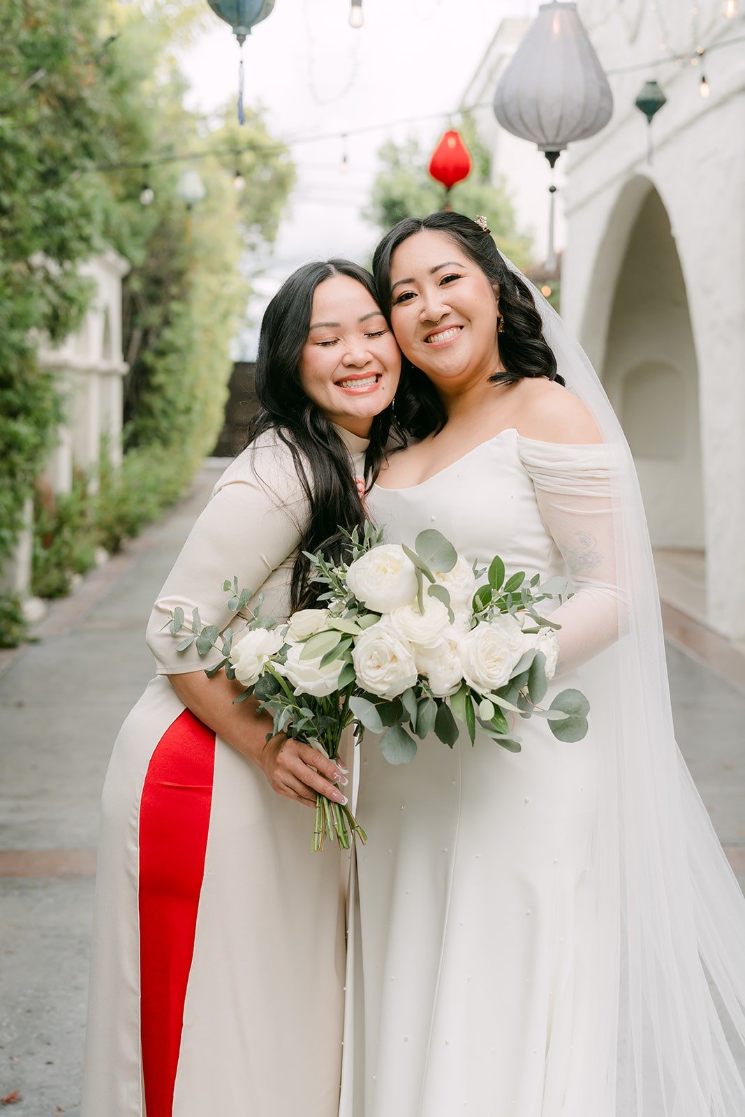 Vivian with her maid of honor Chai