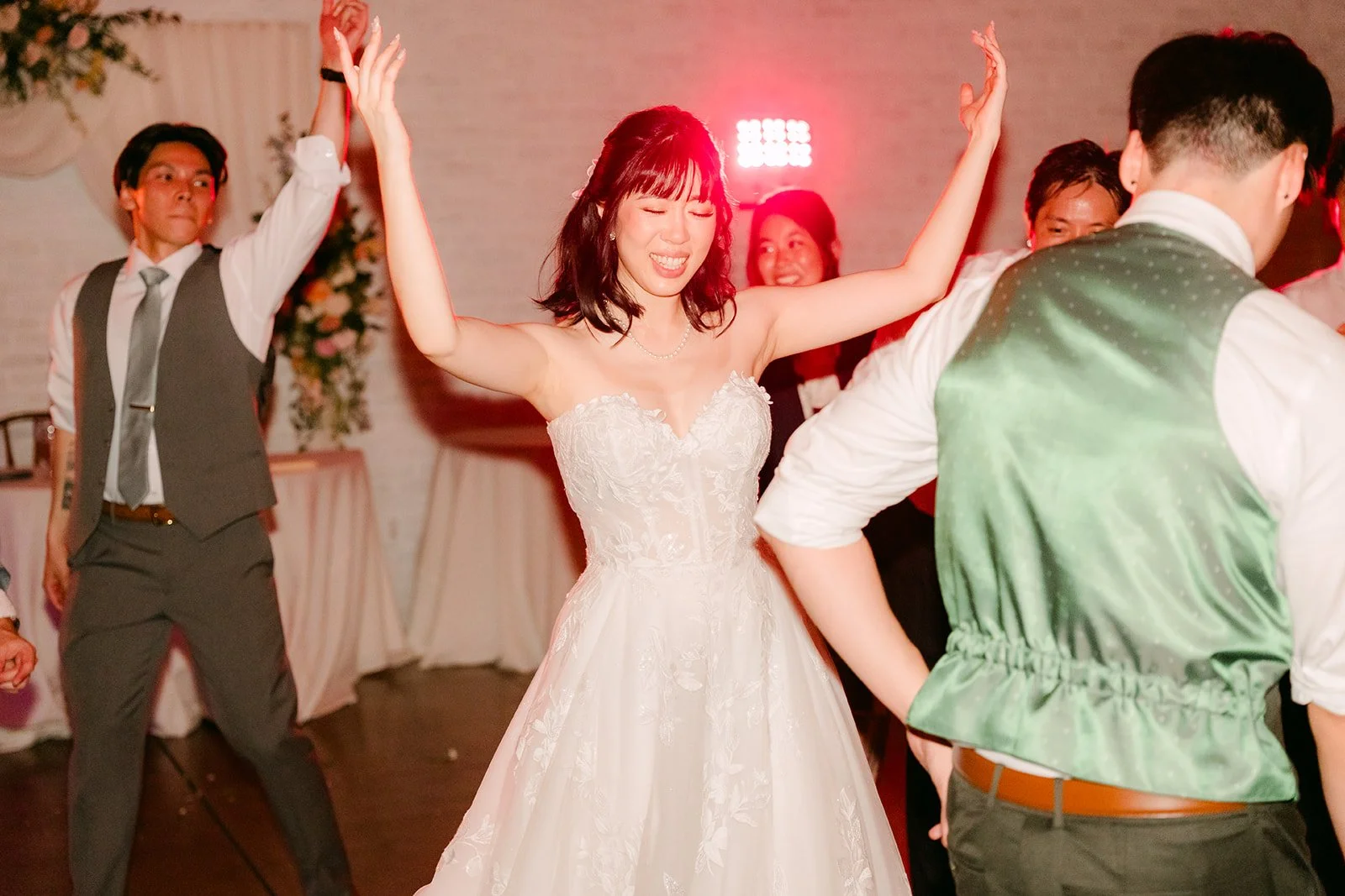 Vivian dancing with friends at the end of the night
