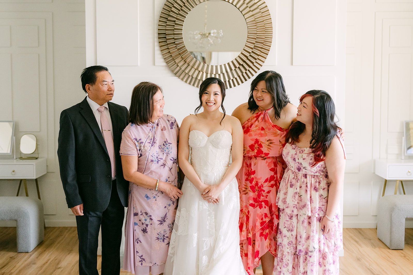 Mary with her family before the ceremony