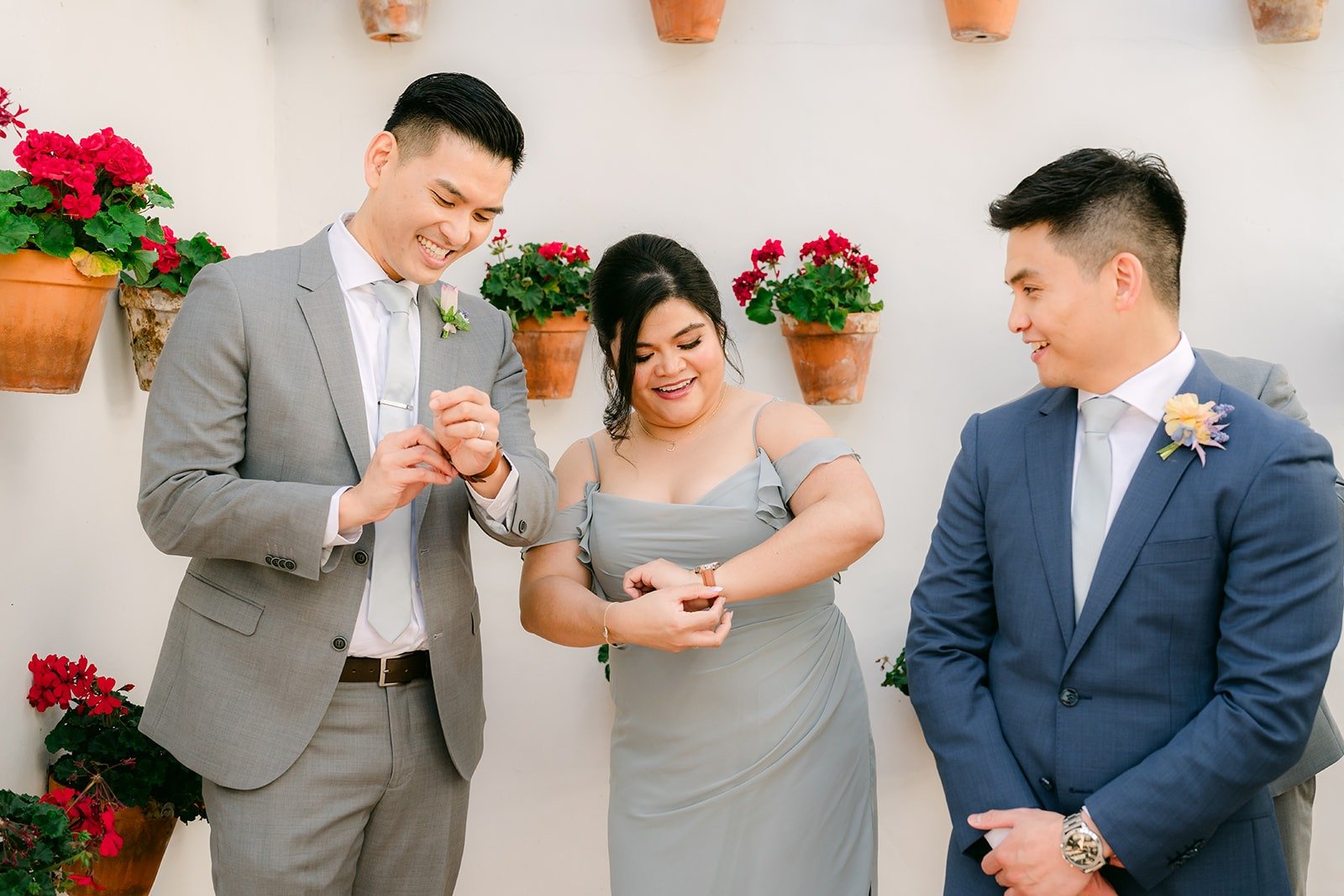 Jerrick and his groomsmen sharing a laugh